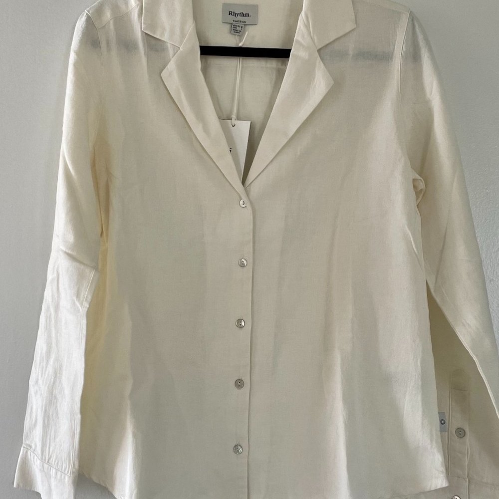 White Linen Button Down - Rhythm